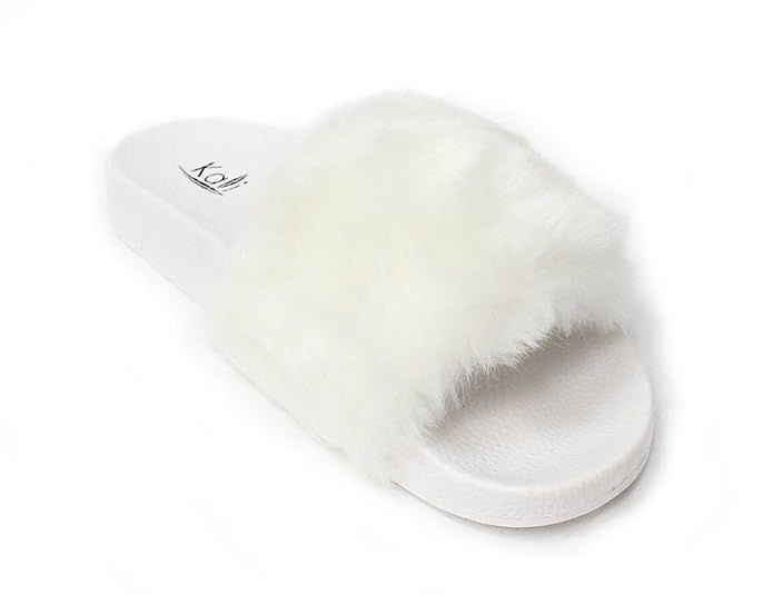 Kali Footwear Women's Flip Flop Faux Fur Soft Slide Flat Slipper | Amazon (US)