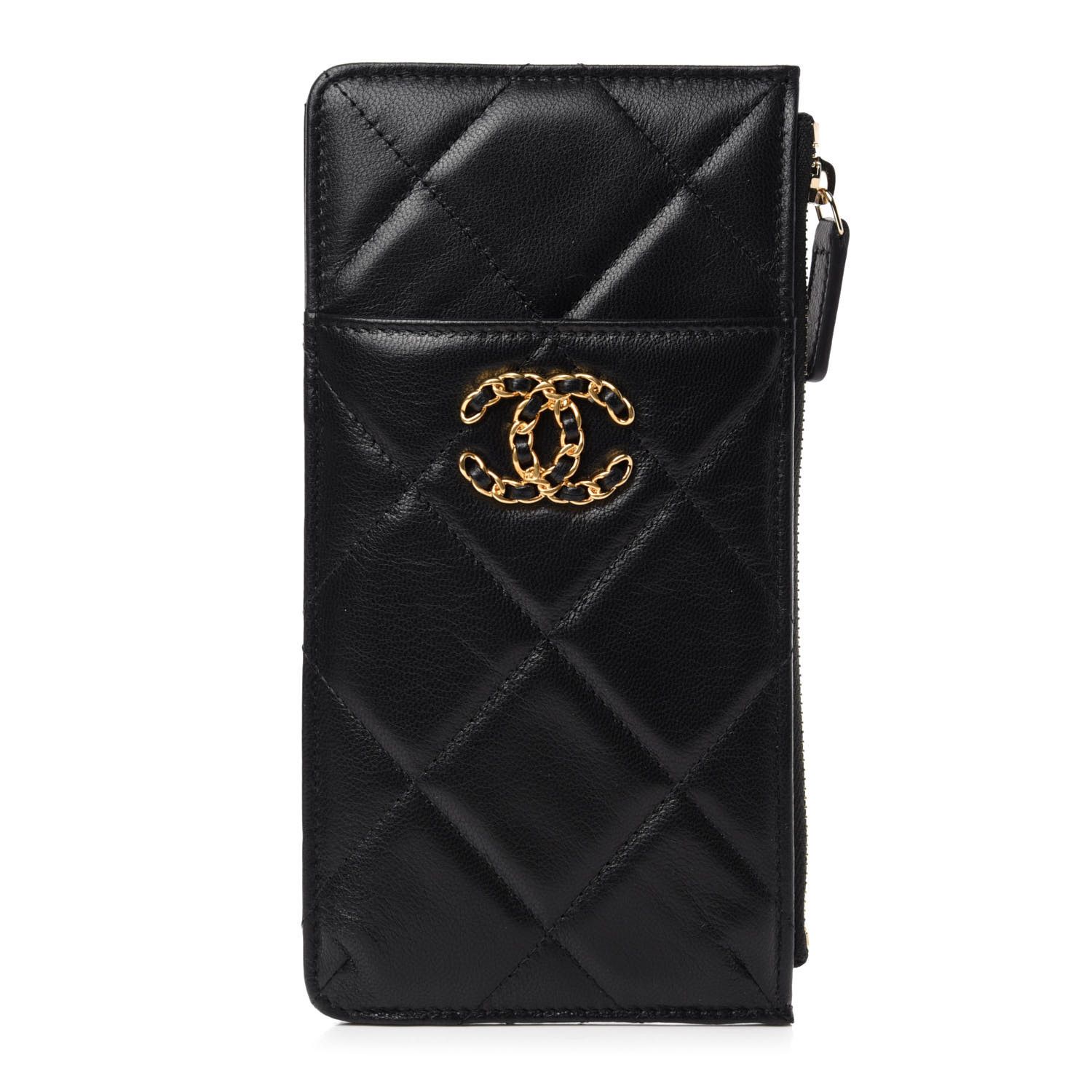 CHANEL

Lambskin Quilted 19 Phone and Card Holder Black | Fashionphile