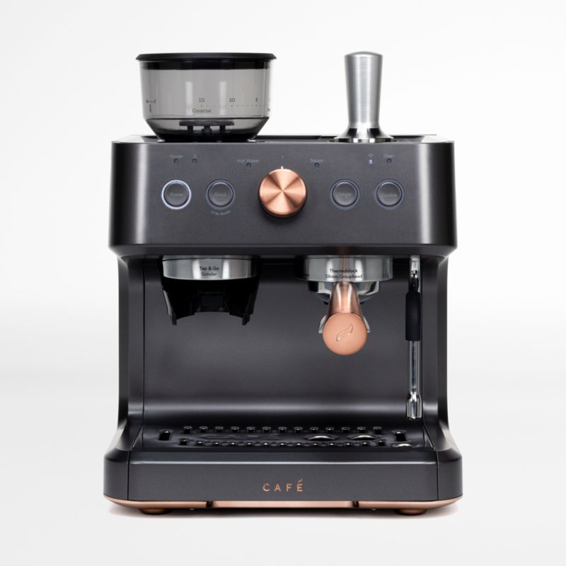 GE Cafe Matte Black Bellissimo Semi-Automatic Espresso Machine + Reviews | Crate & Barrel | Crate & Barrel