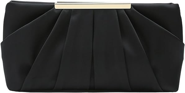 CHARMING TAILOR Clutch Evening Bag Elegant Pleated Satin Formal Handbag Simple Classy Purse for W... | Amazon (US)