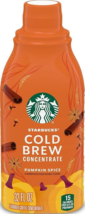 Starbucks Cold Brew Coffee Concentrate, Pumpkin Spice Flavored, Limited Edition, 100% Arabica, Mu... | Amazon (US)