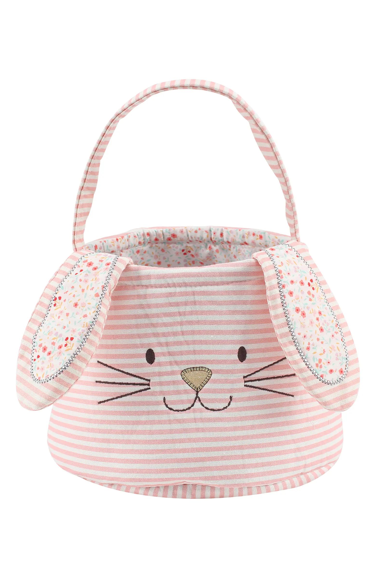 Stripe Floral Lined Bunny Basket | Nordstrom