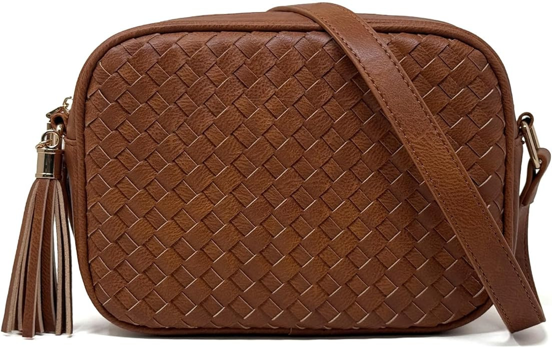 AFKOMST Woven Crossbody Bags for Women Small Fall Cross Body Purse and Boho Handbags with Tassels... | Amazon (US)