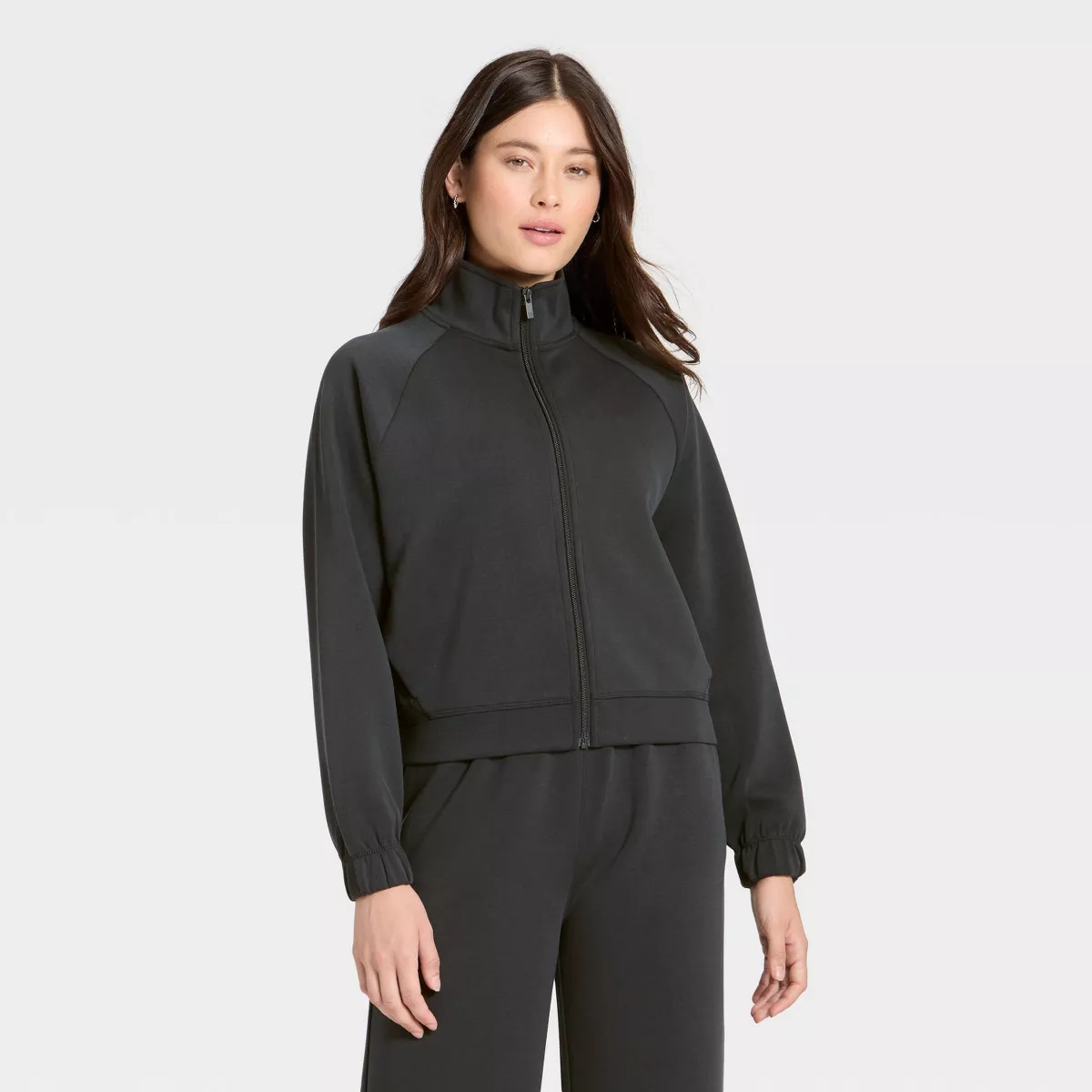 Women's Airy Sleek Full Zip Jacket - All In Motion™ Black M | Target