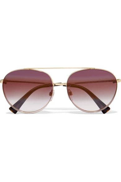 Valentino - Aviator-style Gold-tone Sunglasses - one size | NET-A-PORTER (UK & EU)