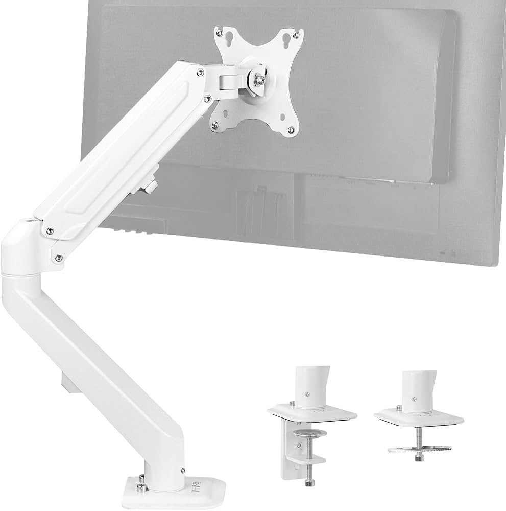 VIVO Articulating Single 17 to 27 inch Pneumatic Spring Arm Clamp-on Desk Mount Stand | Fits 1 Mo... | Amazon (US)