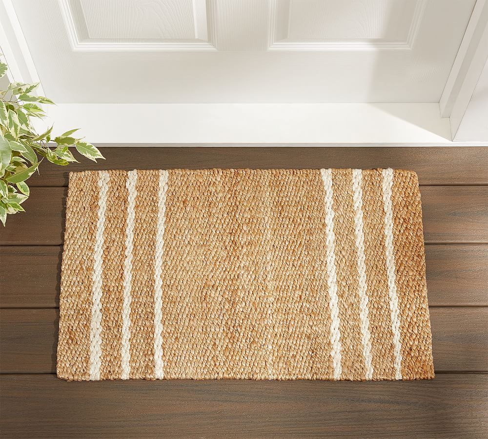 Three Stripe Jute Doormat | Pottery Barn (US)