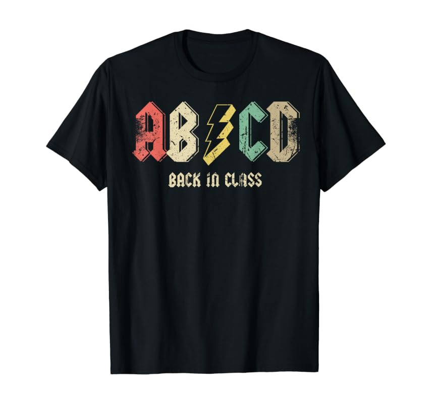 Retro ABCD Back in Class, Vintage Back to School Teacher T-Shirt | Amazon (US)