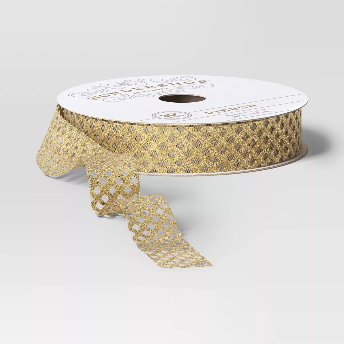 1/2" Sheer Fabric Christmas Ribbon 30' Gold - Wondershop™ | Target