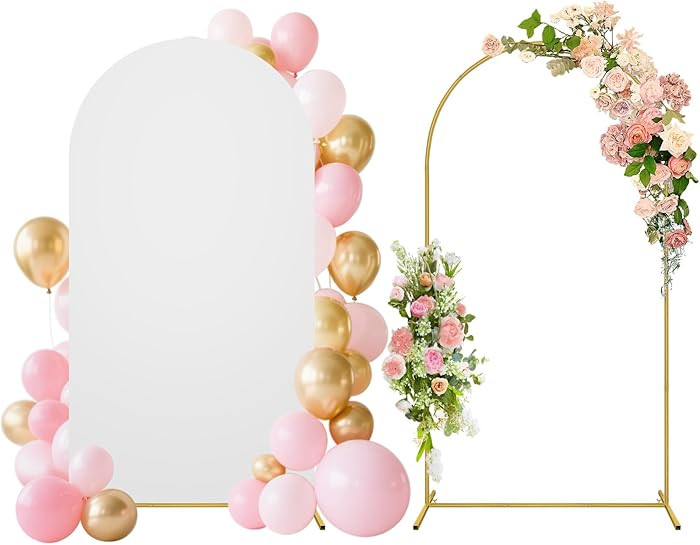 7.2FT Wedding Arch Backdrop Stand and Cover Set, Metal Balloon Arch Stand and Cover for Birthday ... | Amazon (US)