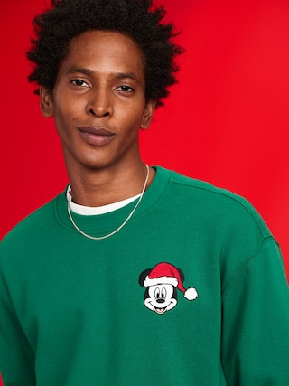 Old Navy x Disney Mickey Mouse Oversized Holiday-Graphic Sweatshirt for Men | Old Navy (US)