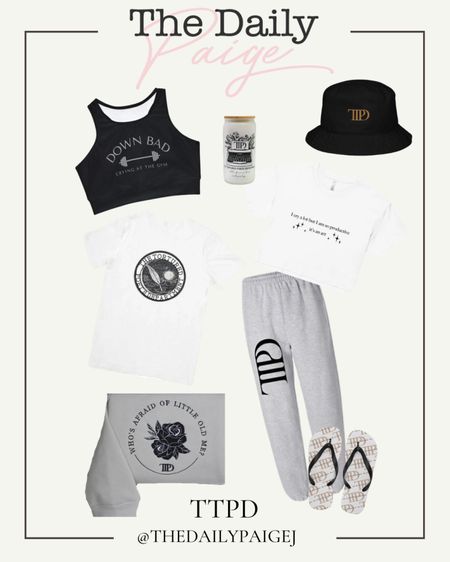 Are you down bad crying at the gym? These tortured poet department sweats and sweatshirts are perfect for a Taylor swift listening party or to travel to the eras tour. I also think this cropped Taylor swift shirt would be perfect to wear to the tour or with shorts for summer! This TTPD bucket hat is also a must! Get your perfect Taylor swift tortured poets loungewear. 

Taylor swift your, eras tour, the tortured poets department, concert outfits, summer outfits 

#LTKFindsUnder100 #LTKFindsUnder50 #LTKFestival