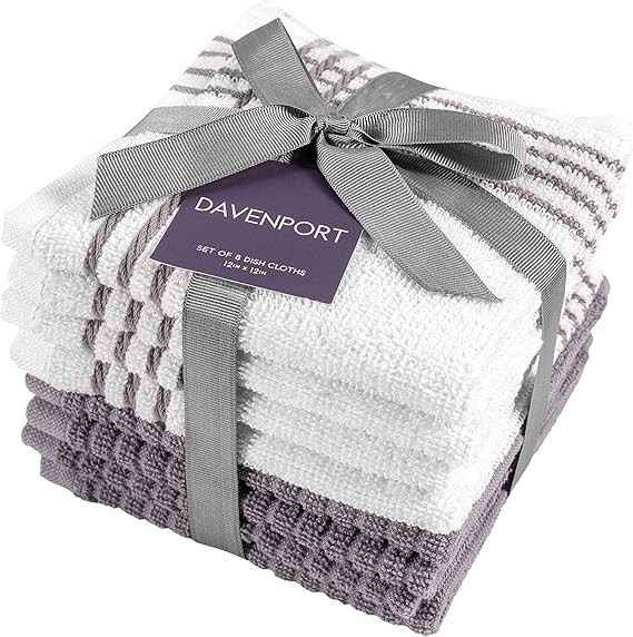 KAF Home Davenport 100% Cotton Dish Cloths | Set of 8, 12 x 12 Inches | Absorbent and Machine Was... | Amazon (US)