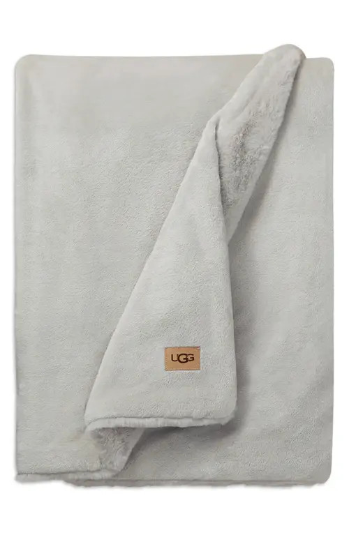 UGG(r) Coastline Faux Fur Throw Blanket in Stone at Nordstrom | Nordstrom