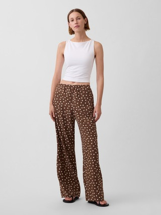 Linen-Blend Easy Wide-Leg Pants | Gap (US)