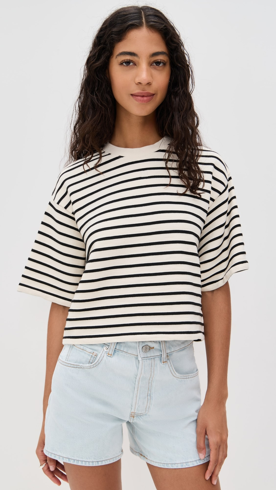 ANINE BING Myers Cropped Tee | Shopbop | Shopbop