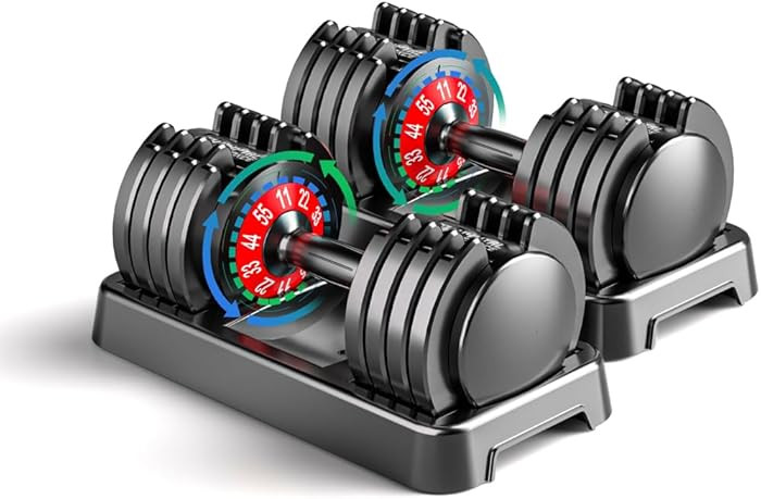 25/55lbs Adjustable Dumbbells Set, Dumbbells with Anti-Slip Metal Handle for Exercise & Fitness F... | Amazon (US)