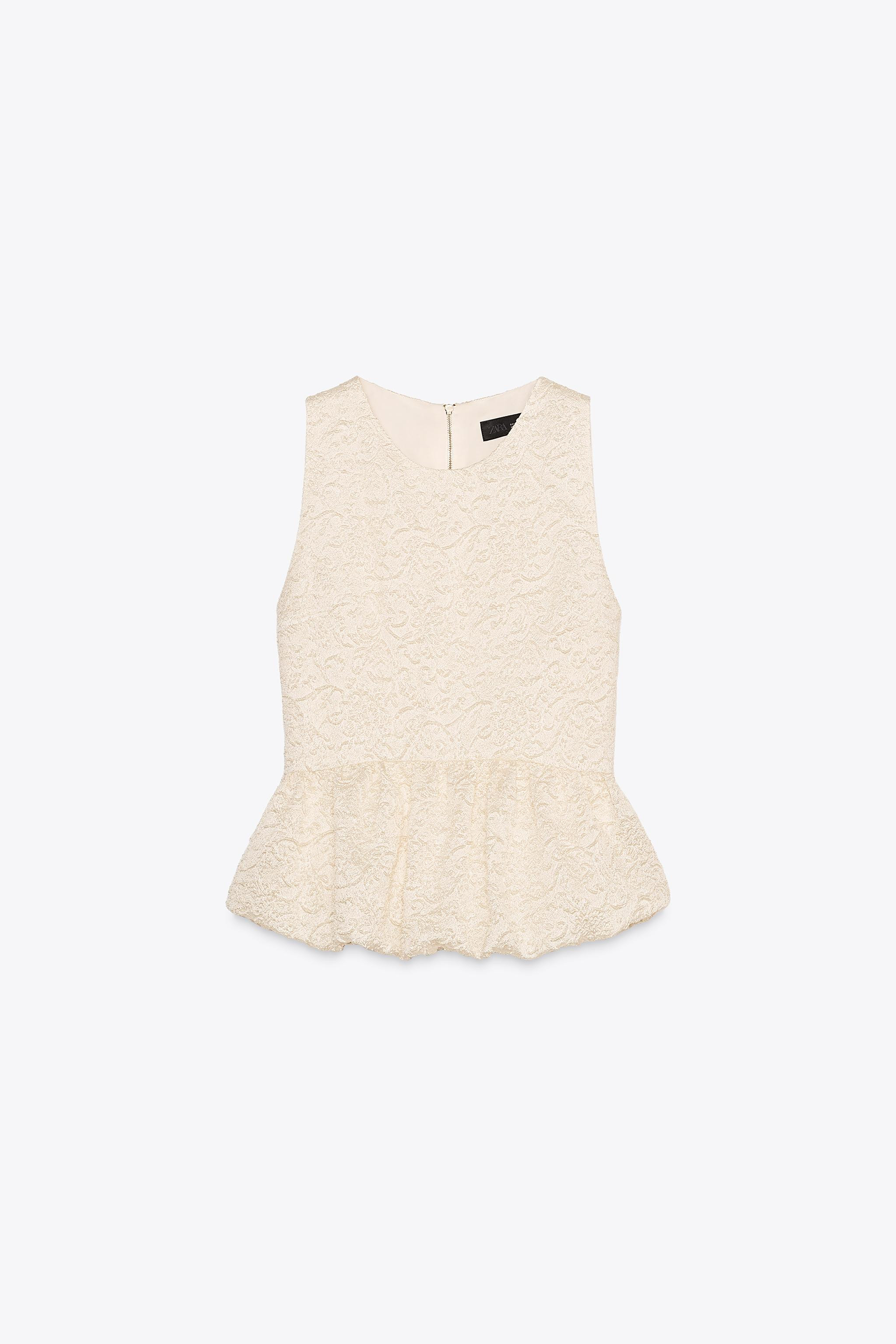 TEXTURED PEPLUM TOP | Zara US