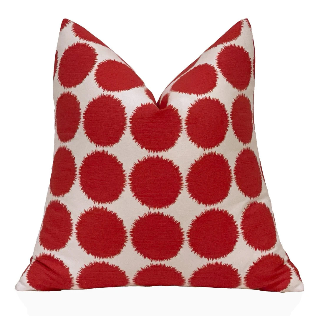 Schumacher Fuzz Pillow Cover in Red, Decorative Pillow, Designer Pillow, Dens, Decks, Single Side... | Etsy (US)