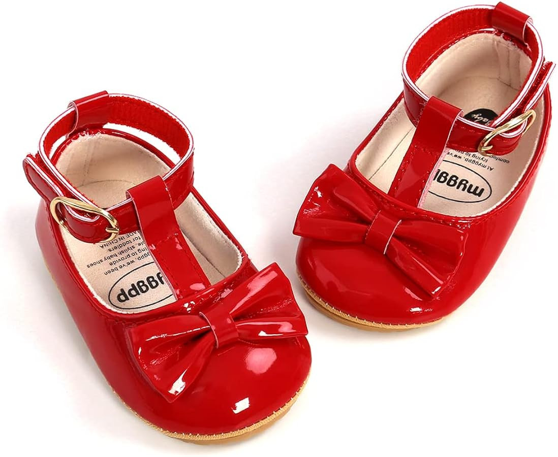 SOFMUO Baby Girls Mary Jane Flats with Bowknot Ballet Slippers Toddler First Walkers Infant Princ... | Amazon (US)
