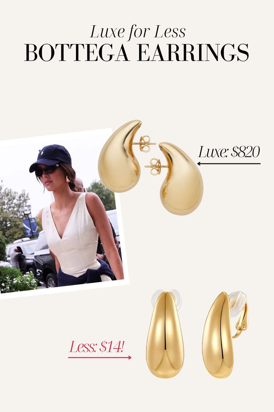 Bottega earrings dupes! Bottega dupes, designer dupes, Kendall Jenner

#LTKstyletip