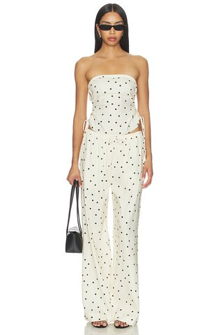 Tularosa Addy Pant in Ivory & Black Polka Dot from Revolve.com | Revolve Clothing (Global)