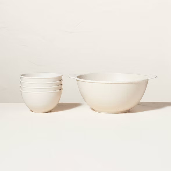 5pc Bamboo Melamine Popcorn Bowl Set Natural - Hearth & Hand™ with Magnolia | Target