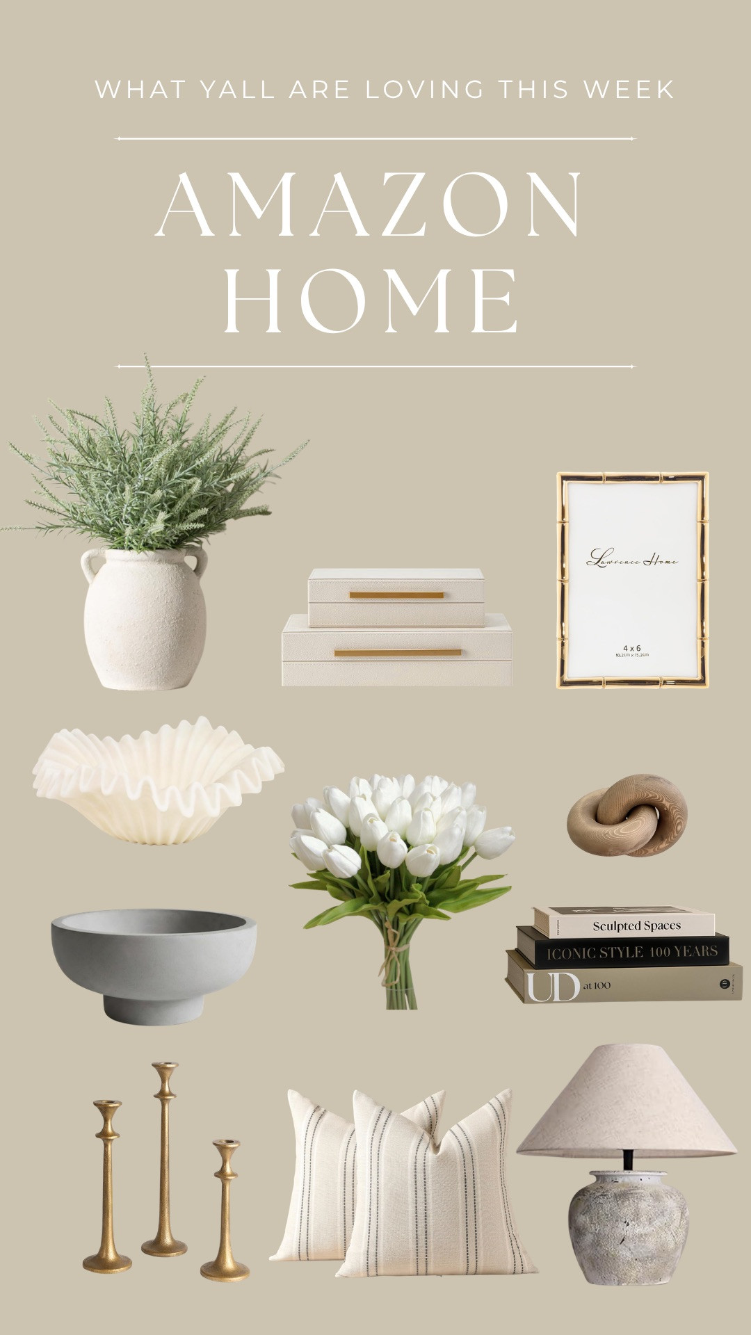 My latest Amazon home decor picks! Loving these FAB shelf styling & coffee table decor 
• 
• 
• 
home decor, stylish finds, spring refresh, spring living, cozy accents, modern farmhouse, elegant vases, chic pillows, home essentials 

 #LTKHome