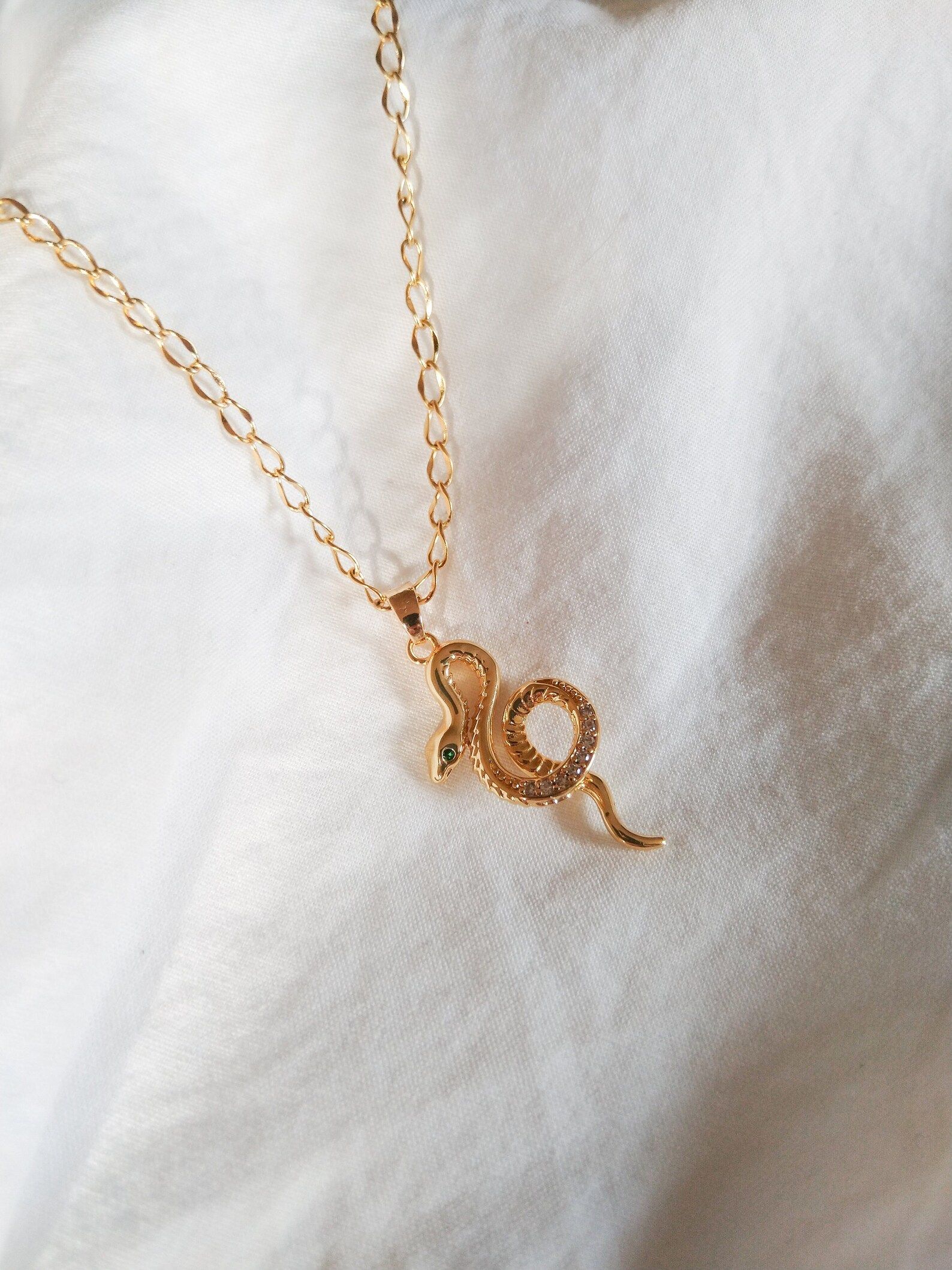 Serpent - Gold snake pendant necklace | Etsy (CAD)