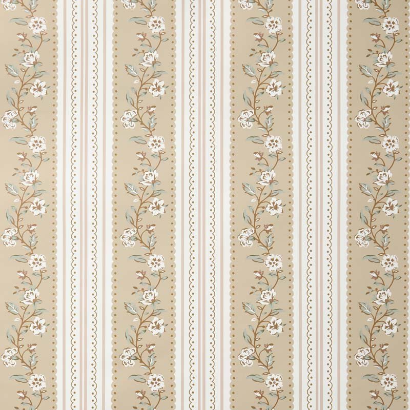Floral Sprigs Traditional Wallpaper - Pink/Yellow, Size 8 In. W x 10 In. L | The Company Store | The Company Store