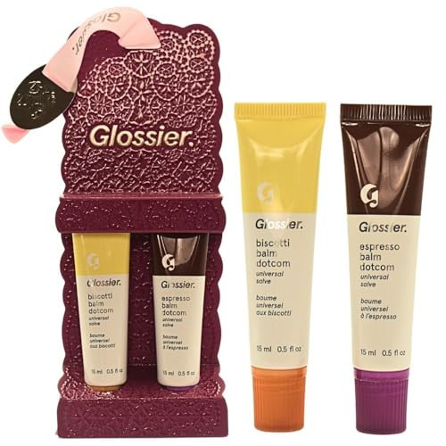 Glossier Limited Edition Balm Dotcom Duo - Holiday Lip Balm Set with Biscotti & Espresso Flavors, Moisturizing, Nourishing, Sheer Tints, 15mL Each. | Amazon (US)