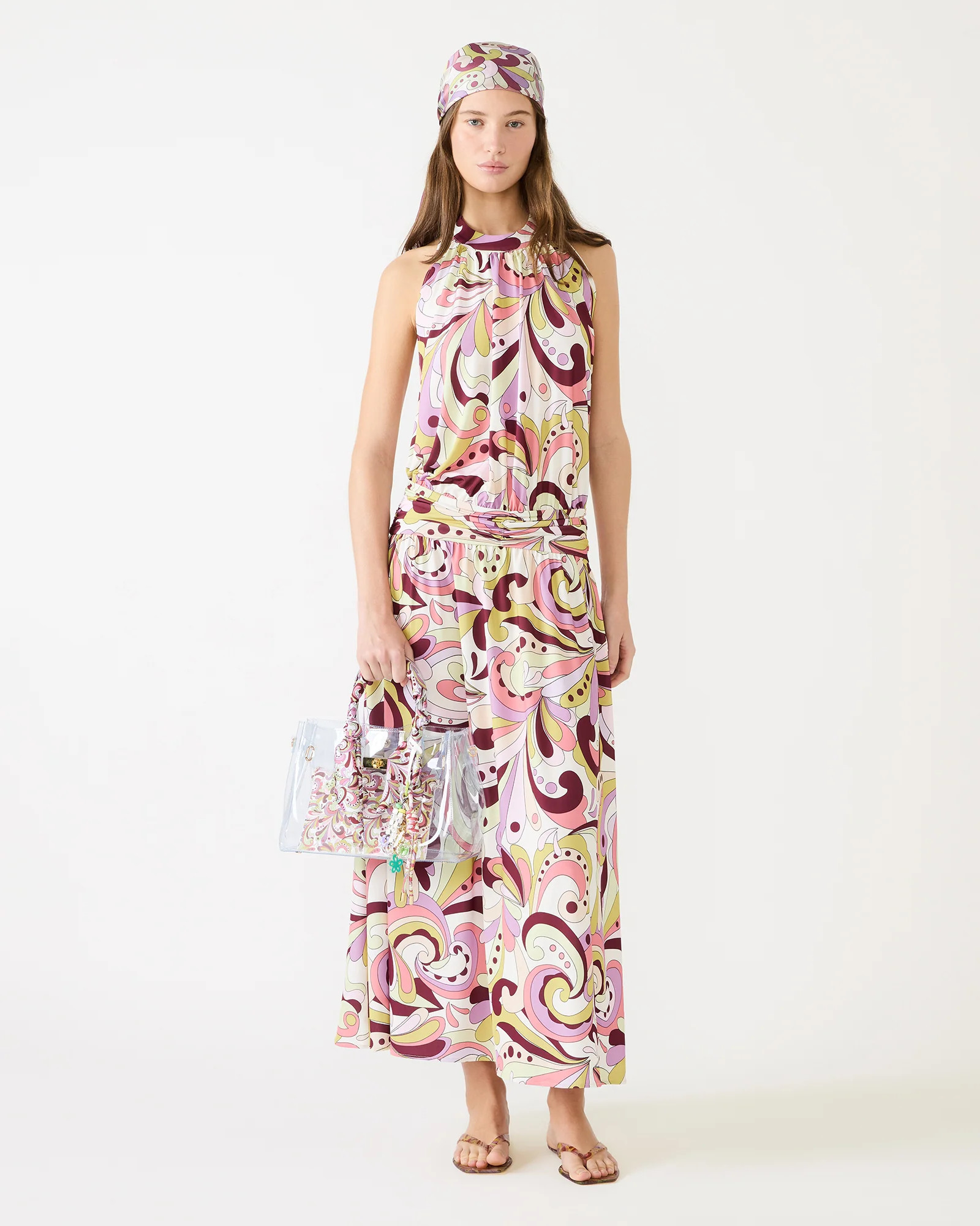 GALA Dress Petal Paisley Maxi Halter Neck Flowy Open-Back Women's Dress | Steve Madden (US)