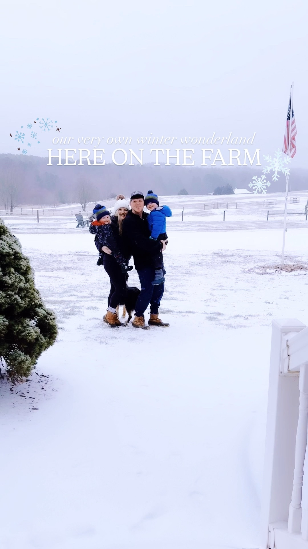 Our very own winter wonderland here on the farm ❄️🏡🛷☃️🌲🌨️🧣🧺🚜

#LTKKids #LTKBaby #LTKSeasonal