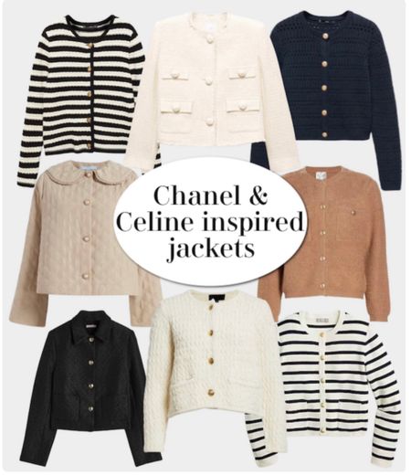 Affordable Chanel and Celine inspired jackets and cardigans French designer style outfit ideas 

#LTKsalealert #LTKfindsunder100 #LTKover40