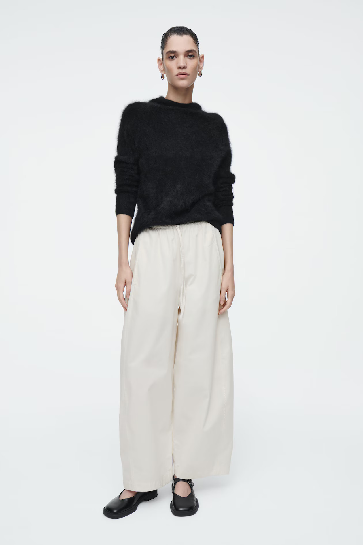 ELASTICATED BARREL-LEG pants - OFF-WHITE | COS (AU)