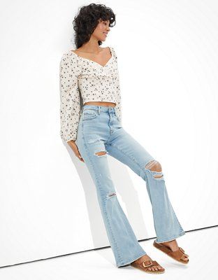 AE Fitted V-Neck Blouse | American Eagle Outfitters (US & CA)