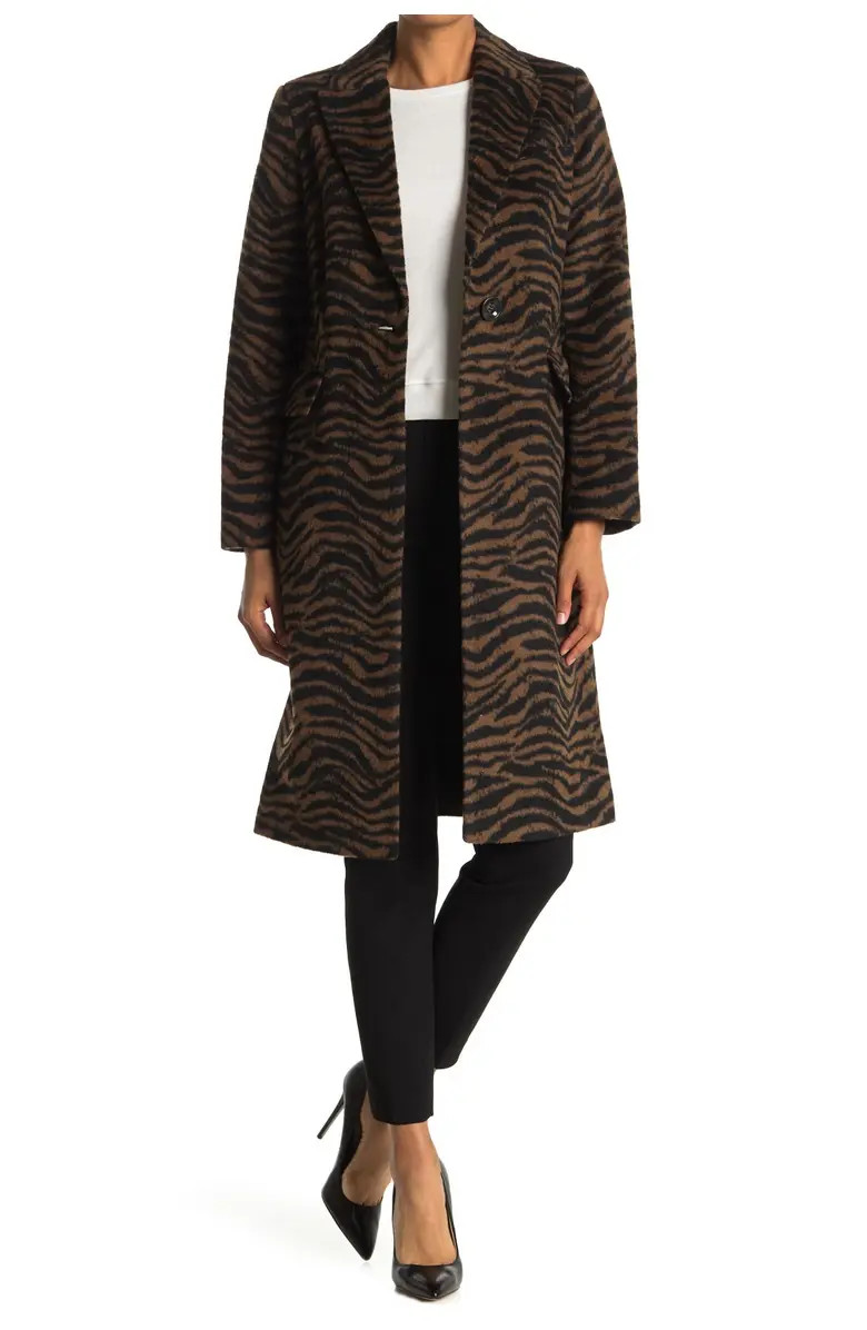 Raven Zebra Print Felted Coat | Nordstrom Rack