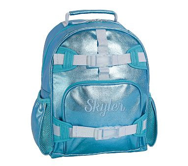 Mackenzie Metallic Aqua Backpack | Pottery Barn Kids