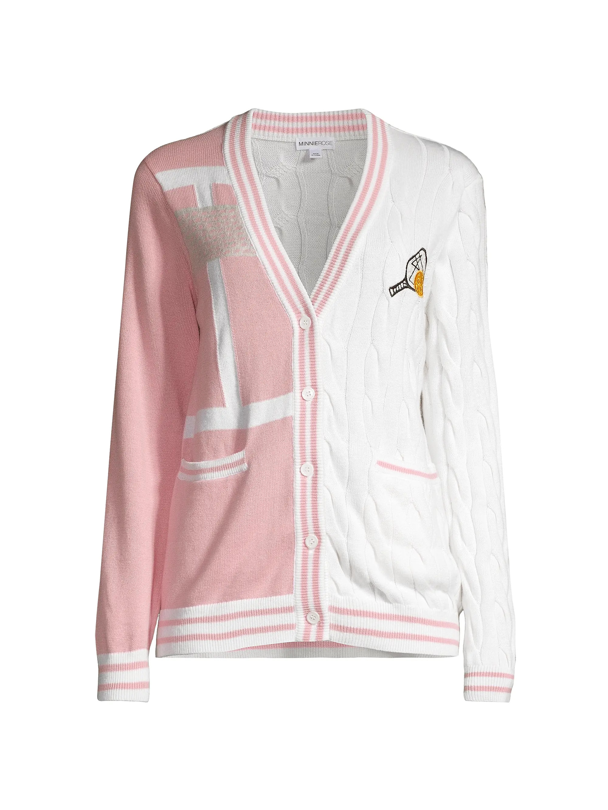 Pickelball Mixed-Media Cardigan | Saks Fifth Avenue