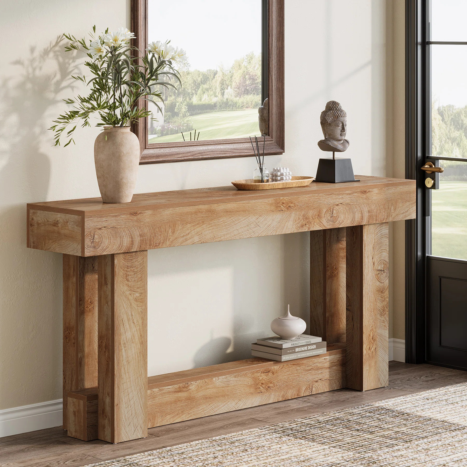 Wooden Console Table, 63-Inch Long Entryway Table | Wayfair North America
