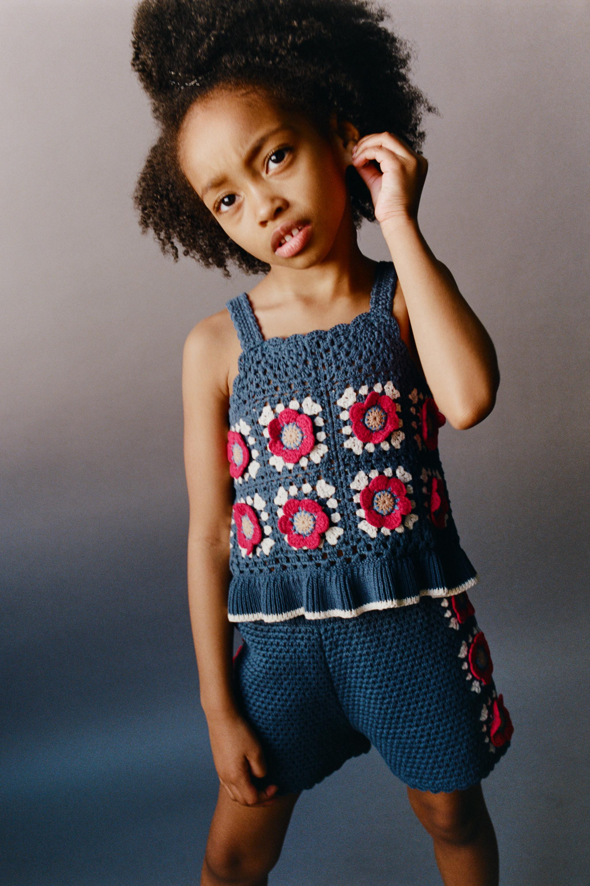 CROCHETED FLOWER KNIT TOP | Zara US