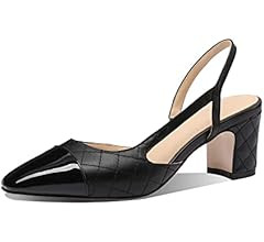 MIRAAZZURRA Women Sling Back Pumps Chunky Heels Sexy Splicing Round Toe Casual Wedding Shoes for ... | Amazon (US)