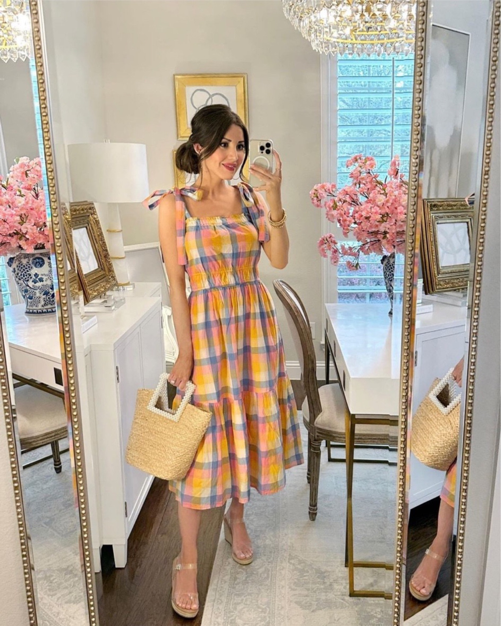 Under $25!! This adorable tie shoulder dress just got marked down to $21! 🙌 very flattering and fully stocked! Fits true to size. 

#walmartpartner #walmartfashion #walmart Walmart finds time and tru free assembly  summer dresses, summer outfits, Pearl straw tote vacation brunch outfit clear heels 

#LTKstyletip #LTKunder50 #LTKsalealert