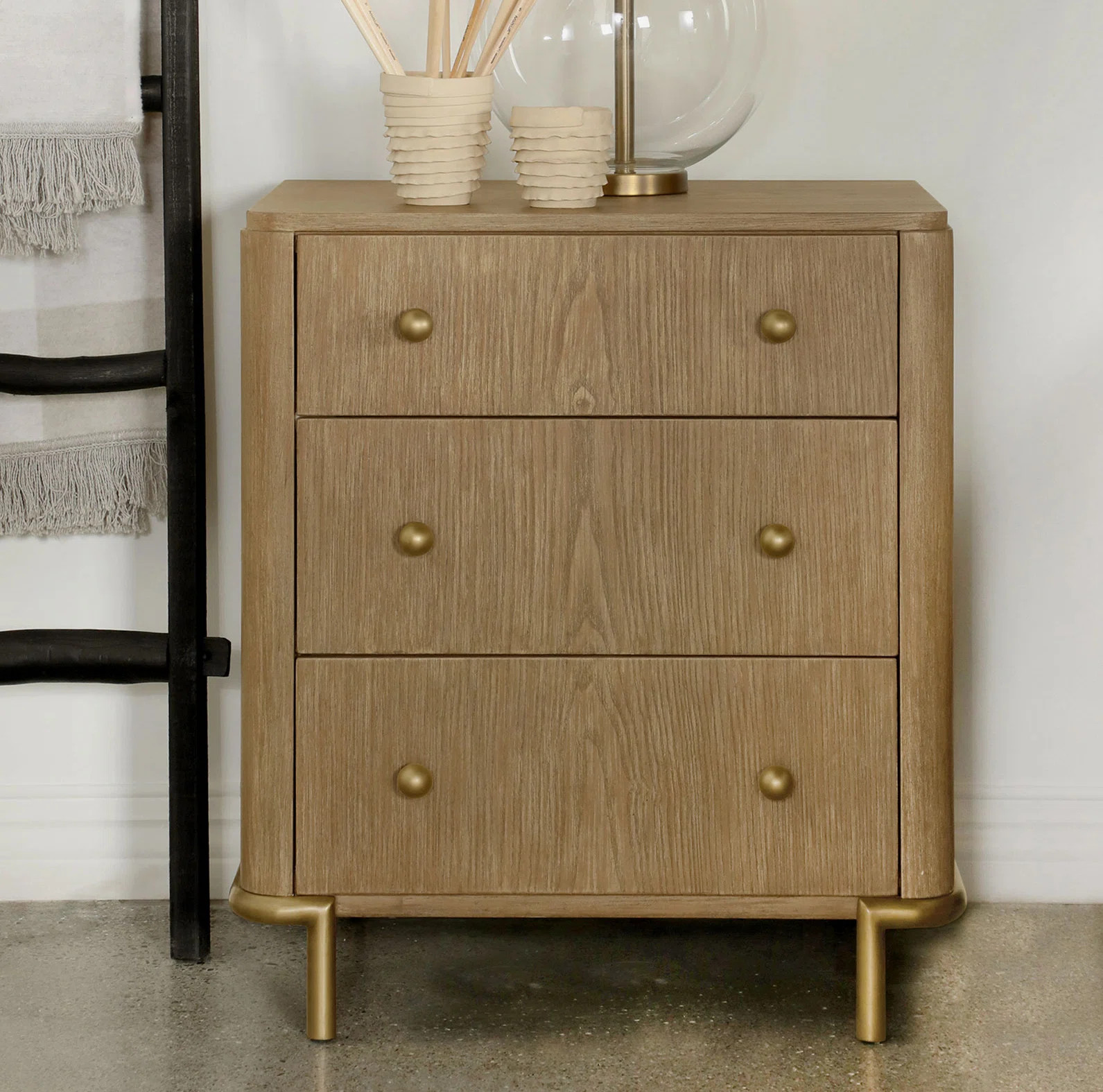 Maxine 3-drawer Nightstand Sand Wash | Wayfair North America
