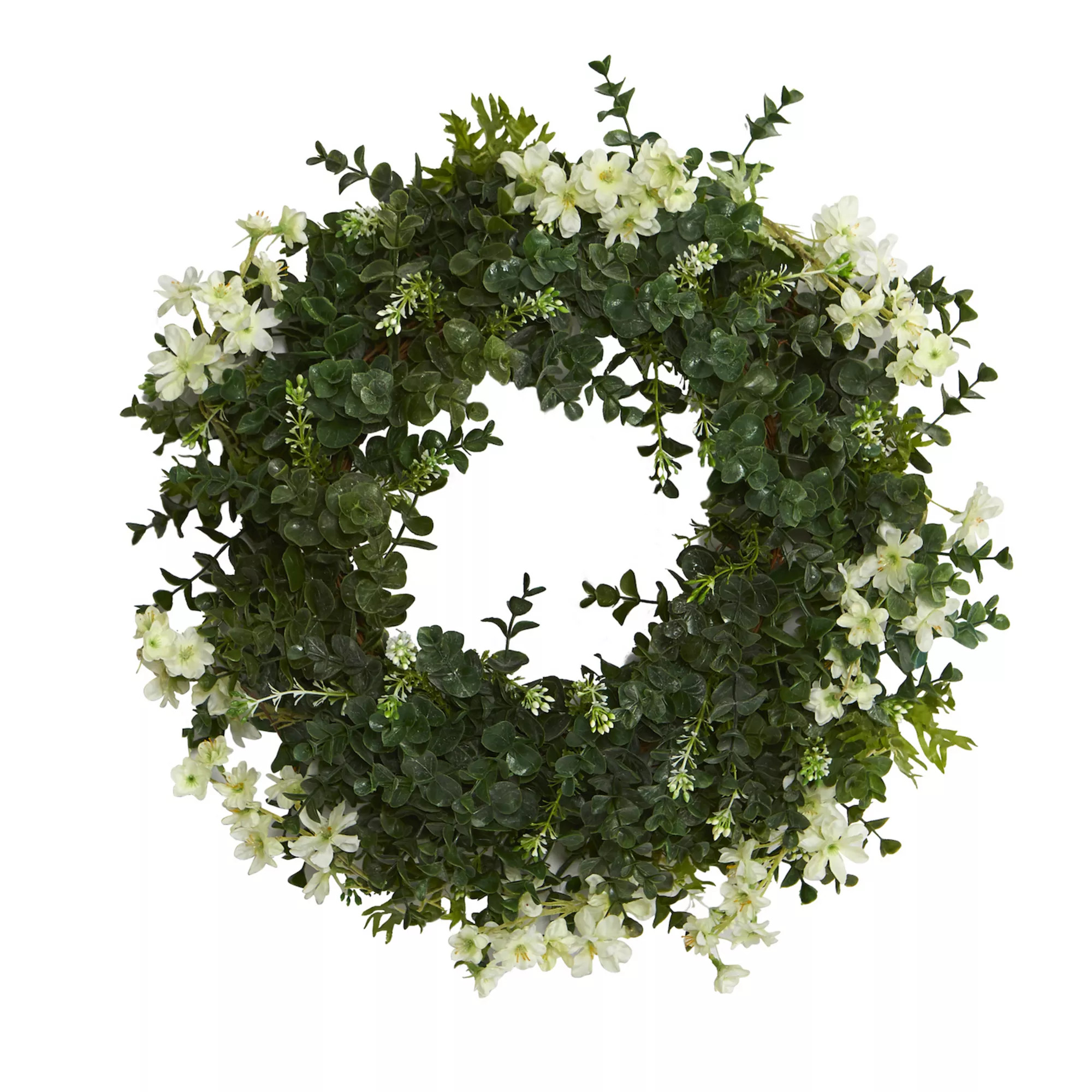 nearly natural Artificial Eucalyptus & Daisy Wreath | Kohl's