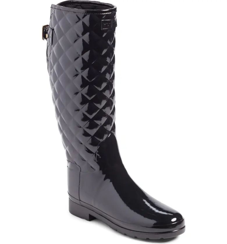 Hunter Original Refined High Gloss Quilted Waterproof Rain Boot (Women) | Nordstrom | Nordstrom