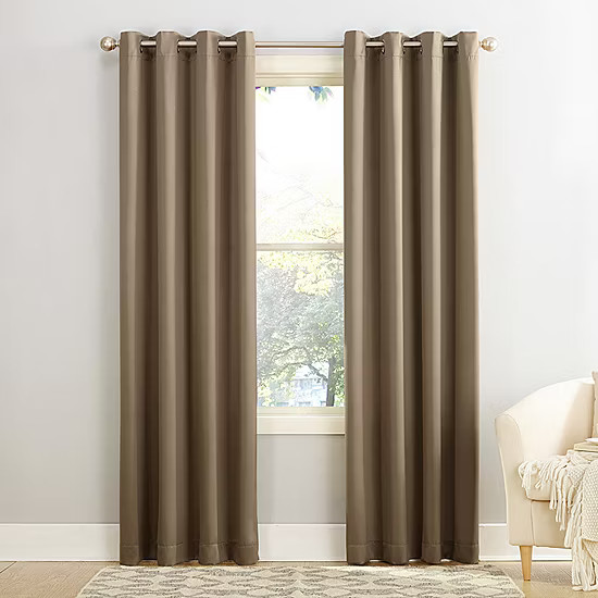 Sun Zero Emory Energy Saving Light-Filtering Grommet Top Single Curtain Panel | JCPenney