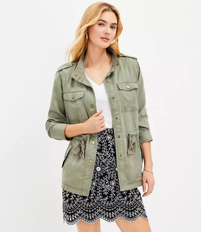Drawstring Utility Jacket | LOFT