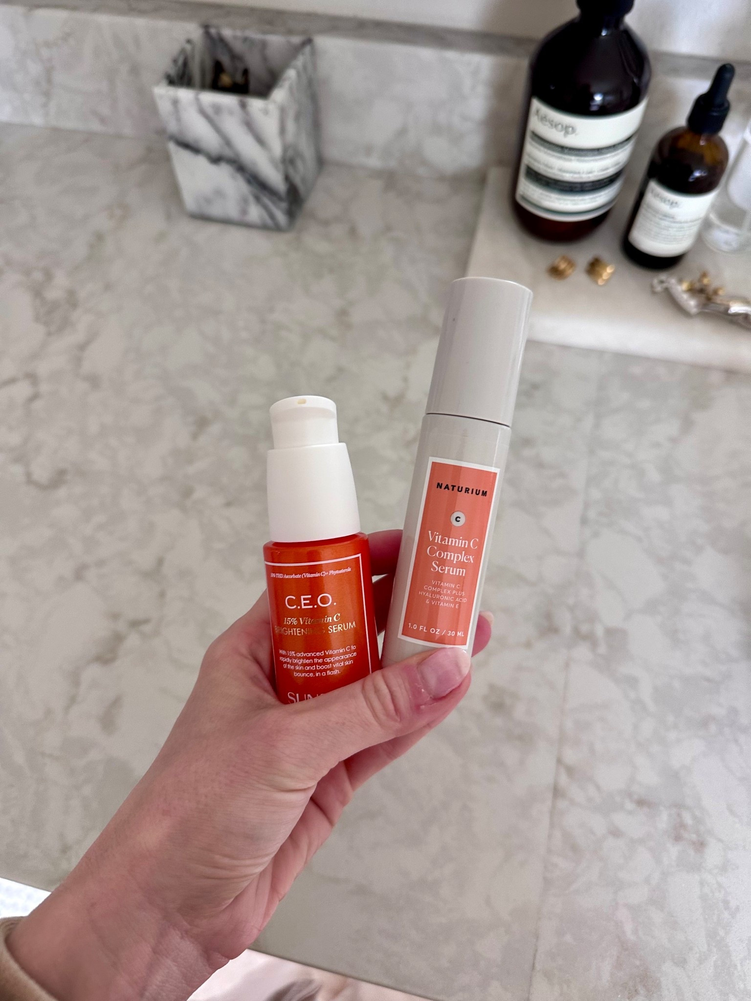 Trying out a new vitamin C! I usually use the CEO one and love it but ChatGPT told me this other one is essentially the same and way cheaper! Let’s see! 

#LTKgrwm #LTKBeauty