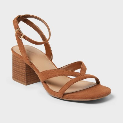 Women's Quincy Block Heels - Universal Thread™ Cognac 9 | Target